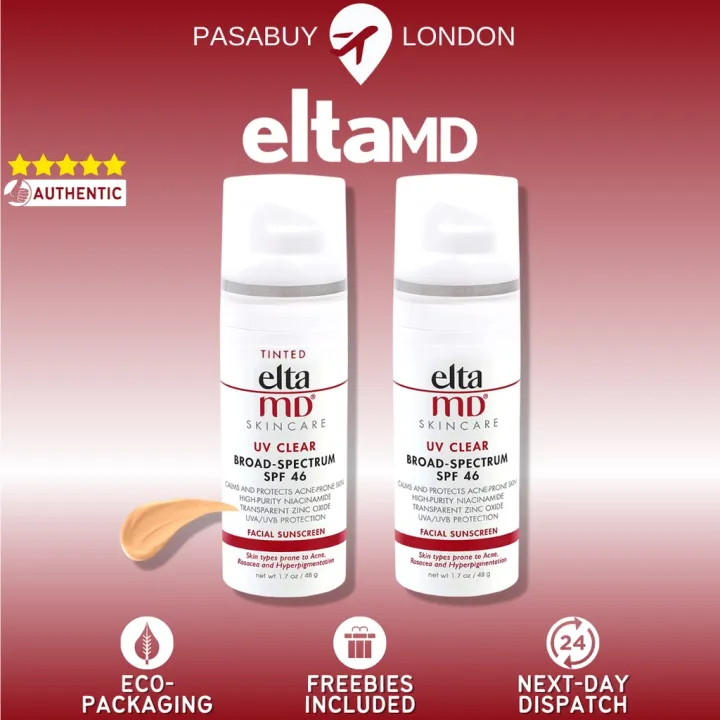 （Igvnei）🇺🇸 UV Clear Sunscreen by Elta MD Tinted & NonTinted SPF 46 for Sensitive Skin 48g