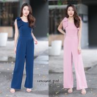 Dee-ya shop เสื้อผ้าแฟชั่น Jumpsuit สีกรม ชมพู พร้อมส่ง