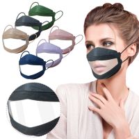 Ready stock✅Reusable KF94 Visible Face with Clear Mouth Cover Transparent Lip Reading Show Your Smile Deaf-mute People