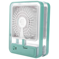 Small Personal Desk Fan with Mist Spray,LED Night Light,Electric Water Misting Fan,USB Rechargeable Portable Fan gfTH