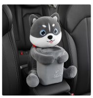 2 In 1 Cute Cartoon Car Tissue Box Creative Lovely Rait Short Plush Tissue Box Holder For Car Armrest Box Car Seat Tissue Box