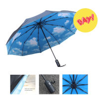Windproof อัตโนมัติพับร่มผู้หญิงผู้ชายรถหรูหราธุรกิจขนาดใหญ่ร่มร่มคู่สิบกระดูกร่ม