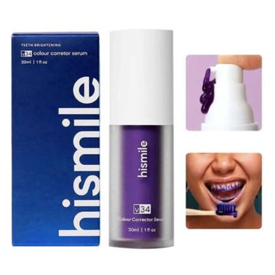 30ML Hismile V34 Whitening Cleaning Tooth Purple Cleansing and Dissolving Stains, Fresh Breath