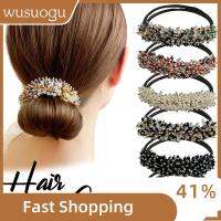 WUSUOGU มายากล เครื่องมือจัดแต่งทรงผม อุปกรณ์เสริม Headwear Rhinestone Lazy Hairpin Quick Bun Curler ที่คาดผม Donut Bun Maker