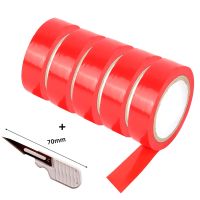 ◕ஐ Red Electrician Wire Insulation Flame Retardant Plastic Tape Electrical Self-adhesive Tape PVC Waterproof Tape 5pc10M Knife