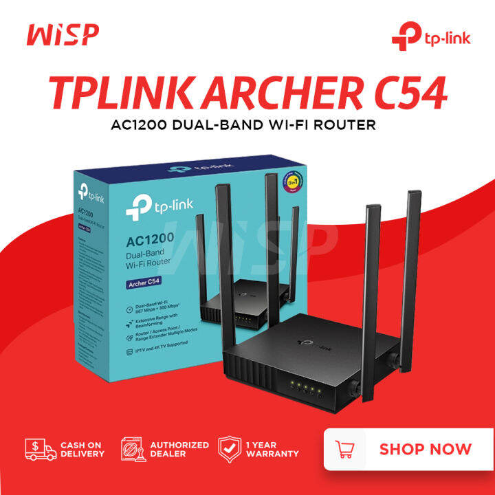 TPLink Archer C54 AC1200 Dual Band WiFi Router Network Component