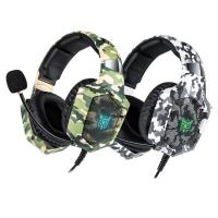 K8 Ps4 Headset Camouflage Casque Wired Pc Gamer Stereo Gaming Headphones with Microphone LED Lights for Xbox One/Laptops physical