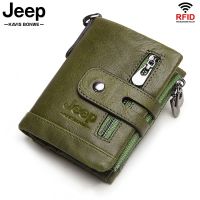 【JH】Cowhide Genuine Leather Men Wallet Fashion Coin Purse Small Mini Card Holder Chain PORTFOLIO Portomonee Male Walet Pocket Chain