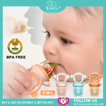 Bc Babycare Baby Food Feeder Pacifiers, Two Size Baby Fruit Pacifier Feeder  for Different Month Age Baby,Silicone Food Grade Infant Teether Training