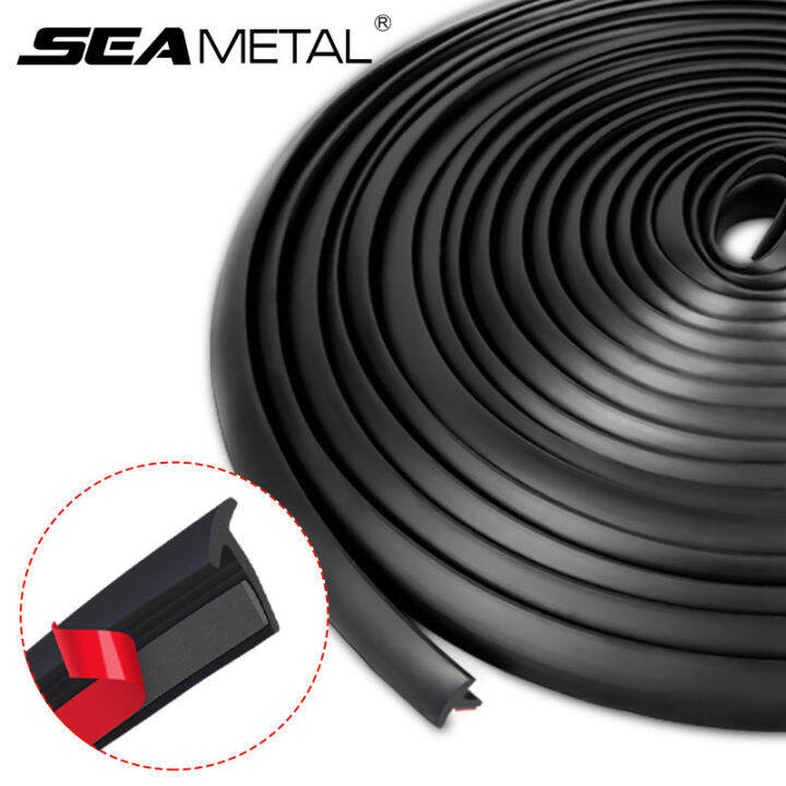 SEAMETAL 10M Car Rubber Seal Strip Slanted T Type Seal Edge Gap Trim
