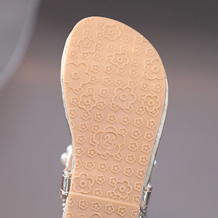รองเท้าแตะเด็กผู้หญิงสไตล์โบ๊คต์ในฤดูร้อนเด็กทารกรองเท้าเจ้าหญิงคริสตัลไข่มุก