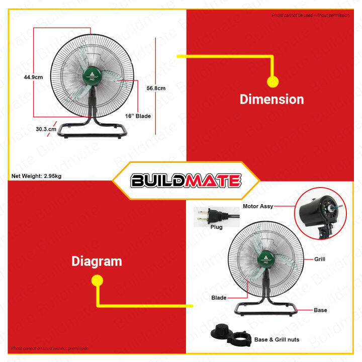 HANABISHI INDUSTRIAL Ground Floor Fan 16" Windmill WM16GF •BUILDMATE