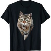 New Brown Cat Green Eyes T-Shirt Trendy all-match O neck top Valentines Day gift