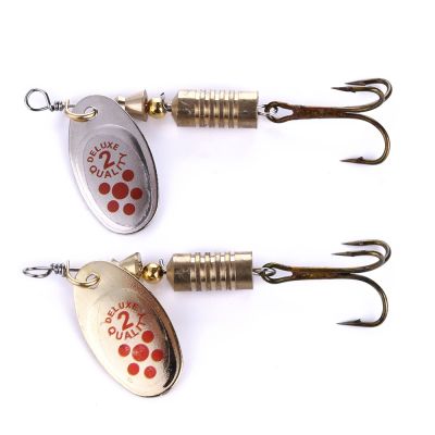 【DT】hot！ 1 Pcs 6.7cm/7.3g Artificial Gold / Metal Spinner Fishing Lures Pesca Tackle Bait 4