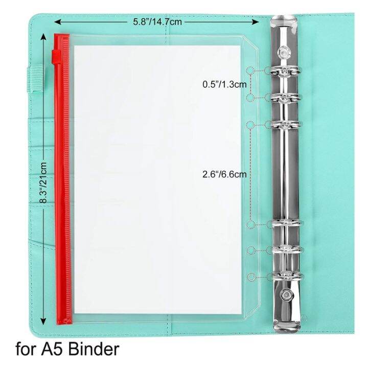 12pcs-binder-pockets-a5-size-6-holes-zipper-binder-pouch-folders-for-6-ring-notebook-binder-loose-leaf-bags