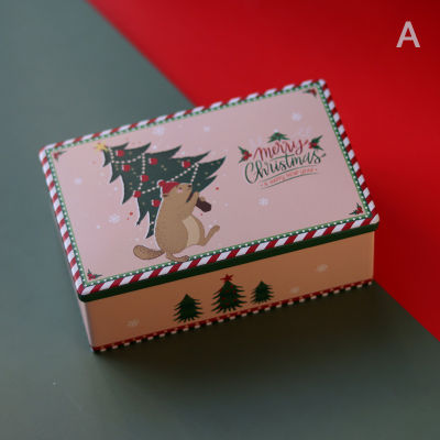 Bali กล่องใส่ขนมโลหะทรงสี่เหลี่ยมสำหรับเทศกาลคริสต์มาสกล่องเก็บของกล่องใส่บิสกิตกระป๋องเหล็กสำหรับบ้าน