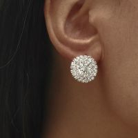 【YP】 TREAZY Classic Design Jewelry Rhinestone Round Stud Earrings Fashion Color Statement Wedding