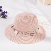 shell Summer Hats for Women Fashion Design Women Beach Sun Hat Foldable Brimmed Straw Hats