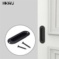 Round Stainless Steel Black  Hidden Door pull Recessed  Sliding door Handles For Doors Gates Garagesbarns Sheds Closets Hardware Door Hardware Locks