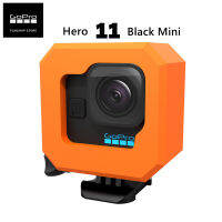 บ้านดำน้ำสำหรับ GoPro Hero 11 Mini เคสลอยน้ำได้กรอบลอยน้ำโฟมโต้คลื่นสีดำฝาครอบป้องกันป้องกันรอยขีดข่วน