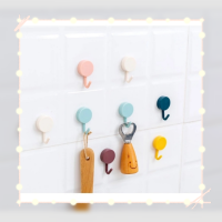 Colorful storage hooks "O" (1pc) ตะขอแขวนอเนกประสงค์ติดผนัง ตะขอพลาสติกติดผนังไม่ต้องเจาะ แพ็ค 1 ชิ้น