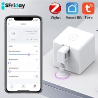 Smart Zigbee 3.0 Fingerbot Plus Tuya การควบคุมชีวิตอัจฉริยะสวิตช์เปิดปิด Pusher แขนสัมผัสที่จับเวลาทำงานร่วมกับ Google Home Alexa Alice