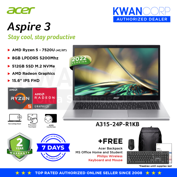 Acer Aspire 3 (2022) A315-24P-R1KB AMD Ryzen 5 - 7520U 8GB RAM AMD