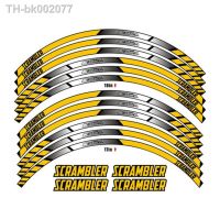 ☃▤ For Ducati Scrambler Motorcycle Wheel Decals Waterproof Reflective Stickers Rim Stripes