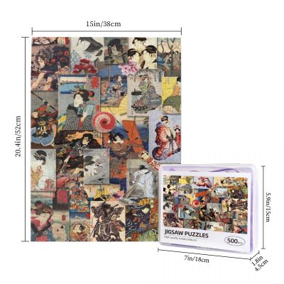 Samurai And Geisha Wooden Jigsaw Puzzle 500 Pieces Educational Toy Painting Art Decor Decompression toys 500pcs