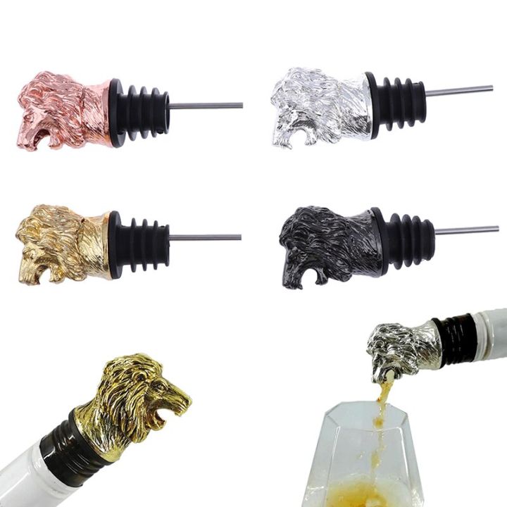 fast-delivery-liuaihong-ที่เทไวน์โทนสีทองทำจากสังกะสีผสมกับสิงโตหัวกระทิงไวน์-sper-เครื่องดื่มฝากรองค็อกเทลอุปกรณ์ไนท์คลับบาร์