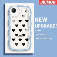 JIUMOO เคสสำหรับ Realme C30 C30s Narzo 50i Prime เคสการ์ตูนสีดำดีไซน์ใหม่กรอบคลื่นนุ่มเคสมือถือกันกระแทกแบบใสสร้างสรรค์เคสโปร่งใสลายกล้องถ่ายรูปซิลิกาเจลฝาครอบป้องกัน