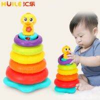 Huile Toys ห่วงเรียงซ้อนลูกเป็ด เจดีย์สวมหลัก มีเสียงมีไฟ