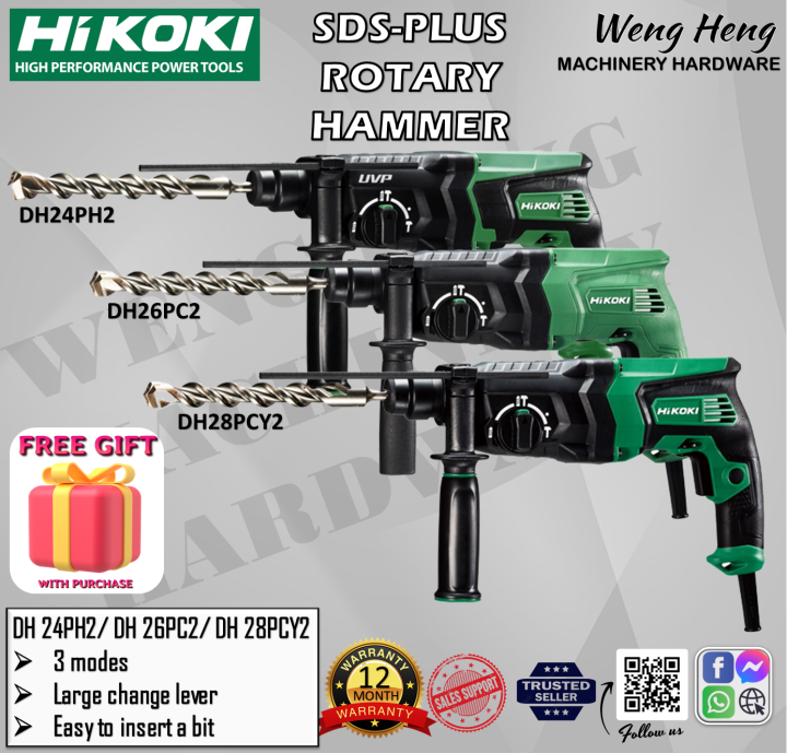100% Genuine Hitachi/ Hikoki Rotary Hammer Drill - Model DH24PH2 (24 mm ...