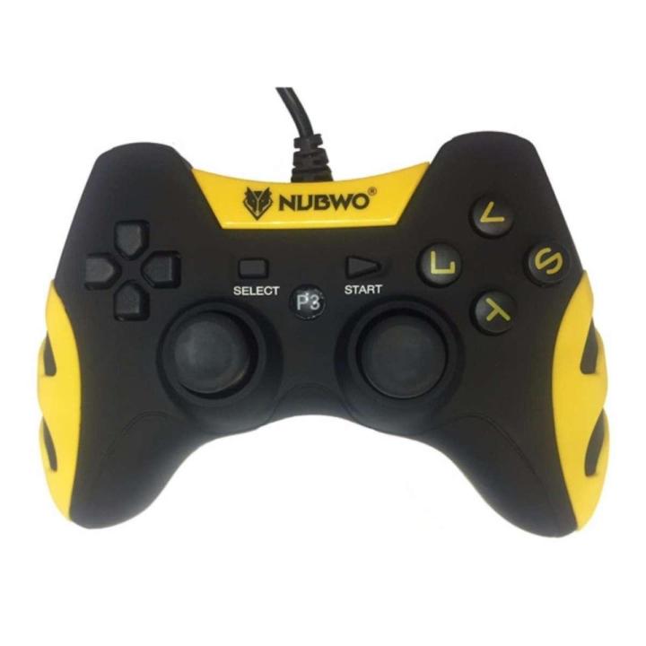 nubwo-smash-จอยเล่นเกมมิ่ง-usb-joy-สำหรับ-ps3-pc-controller-รุ่น-nj-35-สีดำเหลือง-black-yellow