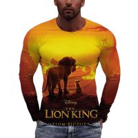 Camisetas de manga larga del Rey León para hombre y mujer, ropa con estampado 3D de dibujos animados de Disney, primavera y verano