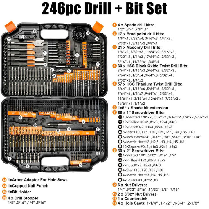 hot-246-ชิ้น-ถุง-titanium-coated-twist-เจาะ-bit-high-steel-สำหรับงานไม้พลาสติกและอลูมิเนียม-hss-drill-bit-set-with-box