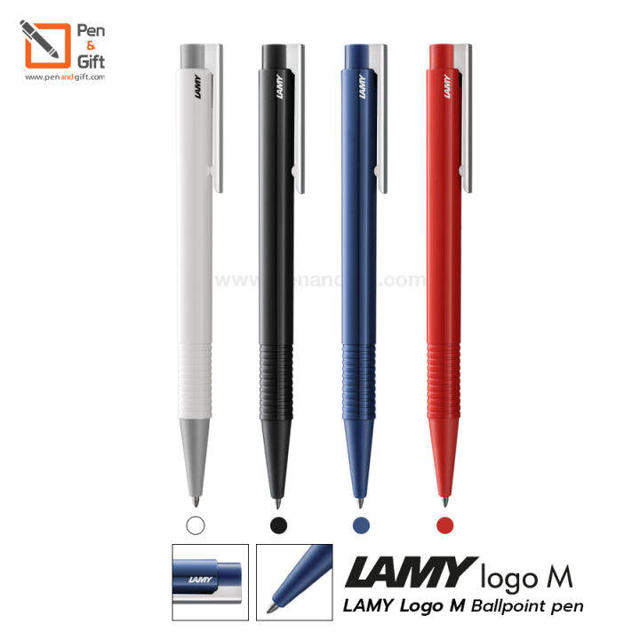 lamy-logo-m-ballpoint-pen-black-blue-red-white-ปากกาลูกลื่นลามี่-โลโก้เอ็ม-สีดำ-สีน้ำเงิน-สีแดง-สีขาว-ของแท้-100-penandgift