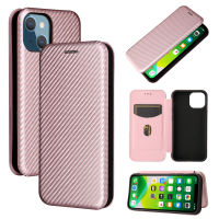 iPhone 13 Mini Case, EABUY Carbon Fiber Magnetic Closure with Card Slot Flip Case Cover for iPhone 13 Mini