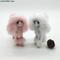 4 Inch Pink Poodle Figure Simulation Dog Plush Toys Gift Crafts  Home Decoration