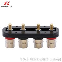 ☌✔ 1set R Connector Brass Binding Post Speaker stage amplifier Output four-position terminal Speaker accessories Wiring board