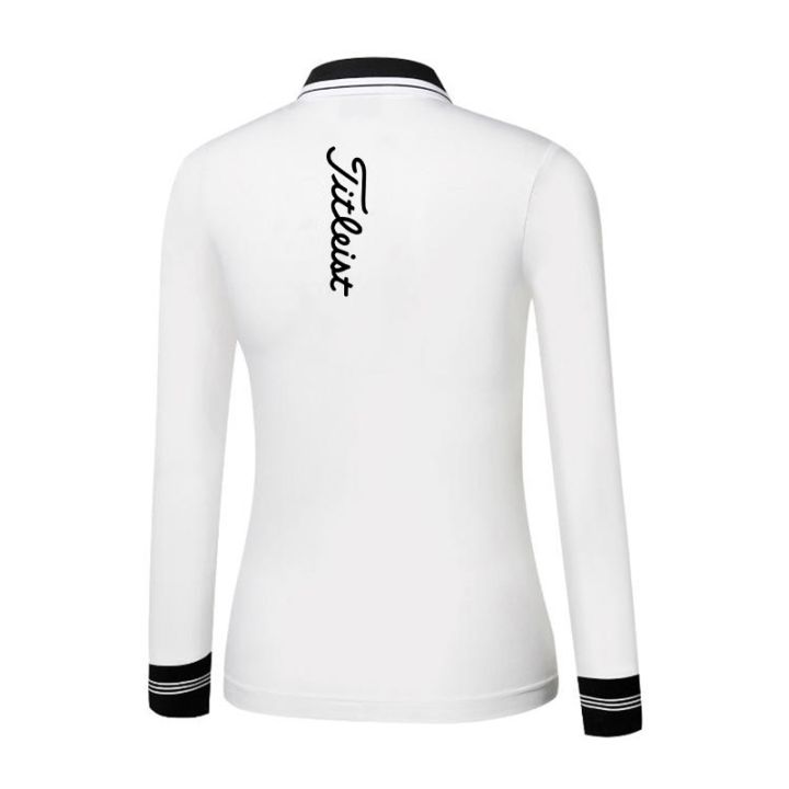 new-womens-golf-slimming-casual-long-sleeved-white-loose-quick-drying-breathable-perspiration-polo-shirt-top-mizuno-southcape-descennte-odyssey-le-coq-malbon