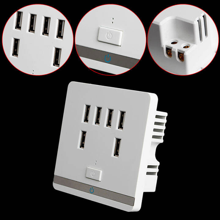 3-4a-6พอร์ต-usb-ผนังชาร์จเต้าเสียบไฟฟ้า-receptacle-ซ็อกเก็ตแผ่นแผงสวิทช์