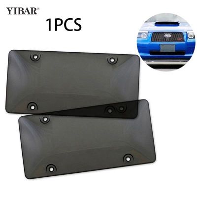 1PC Smoked Clear License Plate Cover Frame Shield Tinted Bubbled Flat Car