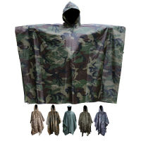 Outdoor Militray Tactical Rain Poncho Waterproof Camouflage Rain Coat Camo Sun Shelter Ground Sheet Tarp For Camping Tent Awning