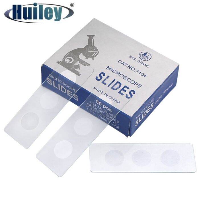 50 Pieces Biological Microscope Glass Slides Three Concave Blank Slides