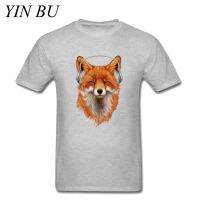 Cool Fashion Smiling Musical Fox Music Headphone Slim Fit T-Shirt MenS T Shirts Fashion Tshirt Streetwear Hip Hop Xs-3Xl S-4XL-5XL-6XL