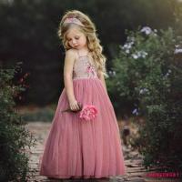 ☞MG-Kids Girl Flower Dress Maxi Long Princess Party Dresses