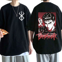 90S Vintage Anime Berserk Guts T Shirt Men Pure Cotton Tshirts Manga Swordsman Beast Griffith Gatsu Gothic Gildan