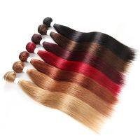 Brazilian Straight Hair Bundles 1/3 pcs Burgundy Red Blonde 27 Brown Color Remy Human Hair Weaving Bundles Extensions EUPHORIA Wig  Hair Extensions  P