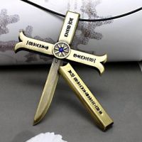 Anime One Piece Necklaces Mihawk Cross Metal Necklaces Fashion Necklace For Women Jewelry Gifts Men Women Accessories Necklaces